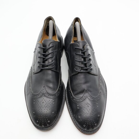 Johnston & Murphy Men\'s Size 9.5 Black Wingtip Oxfords Lace Up Handcrafted Italy main image 7